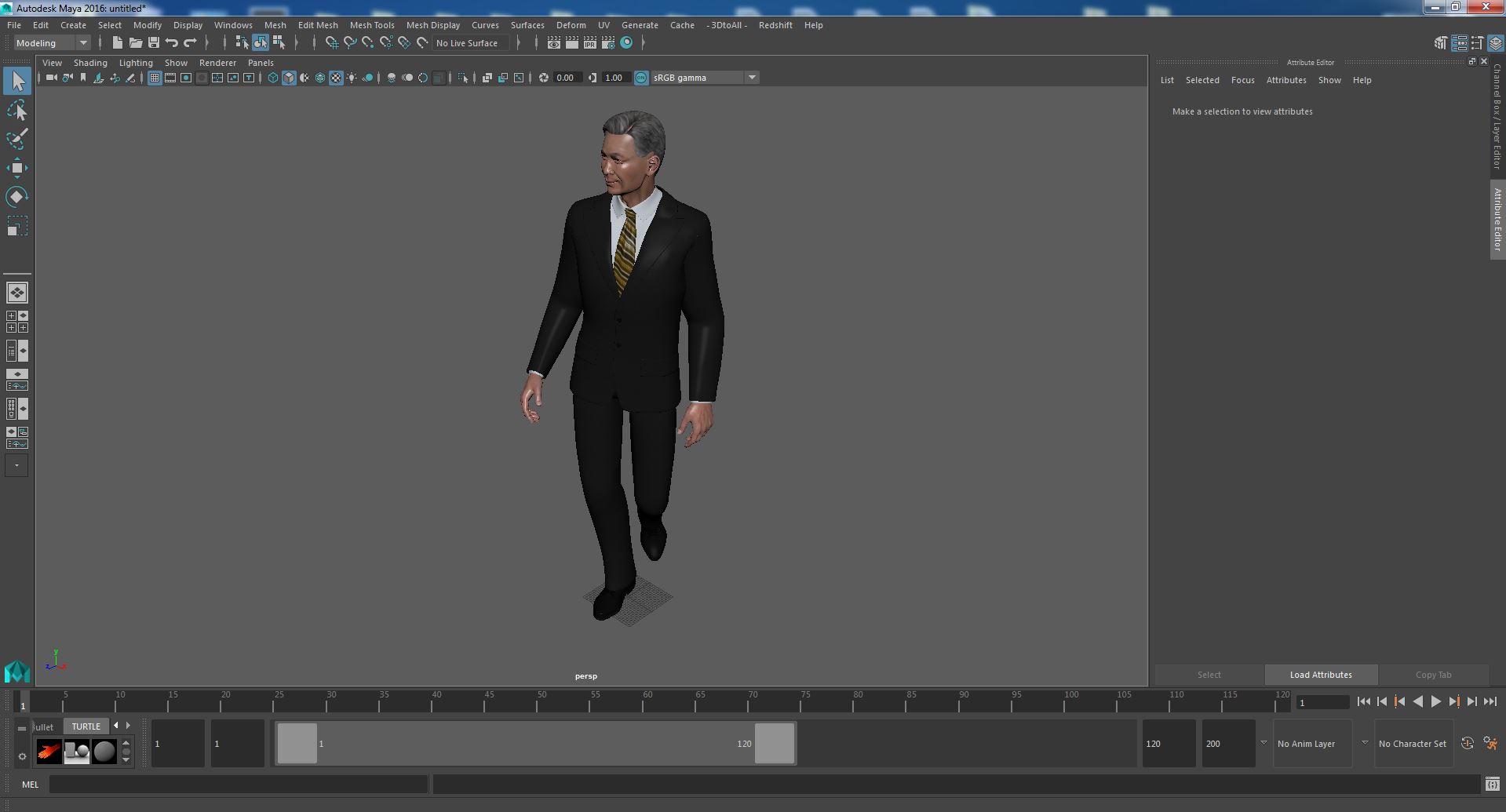 Senior Chinese Businessman Walking 3D model