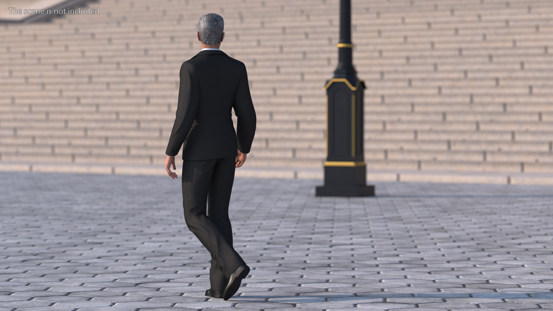 Senior Chinese Businessman Walking 3D model