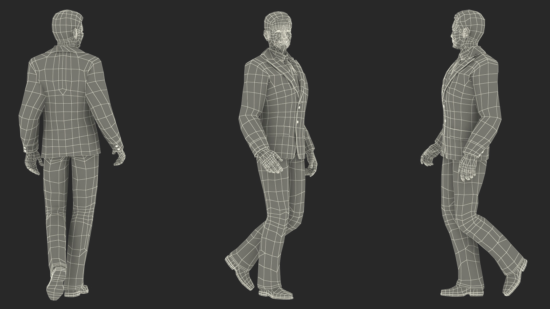 Senior Chinese Businessman Walking 3D model
