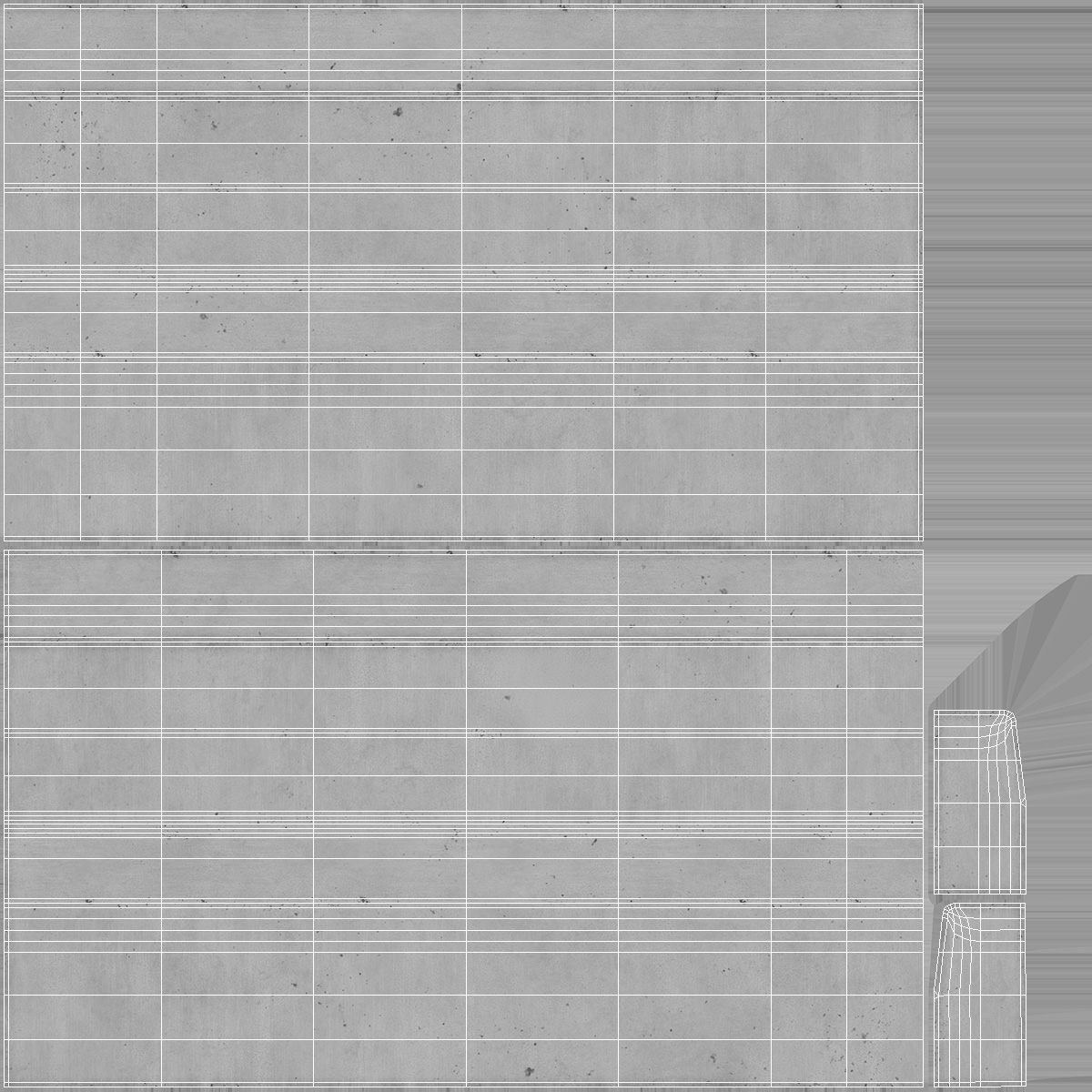 3D Concrete Curb 3m