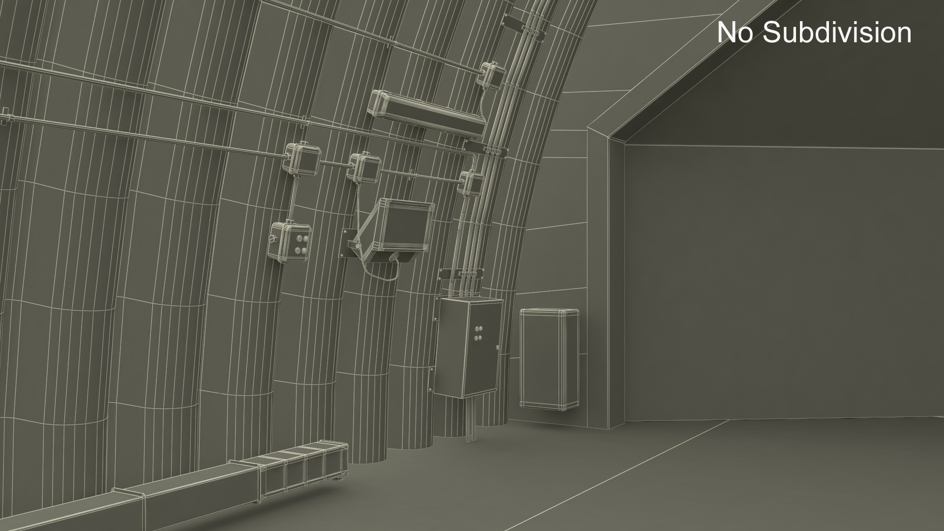 3D Abandoned Aircraft Shelter Closed model