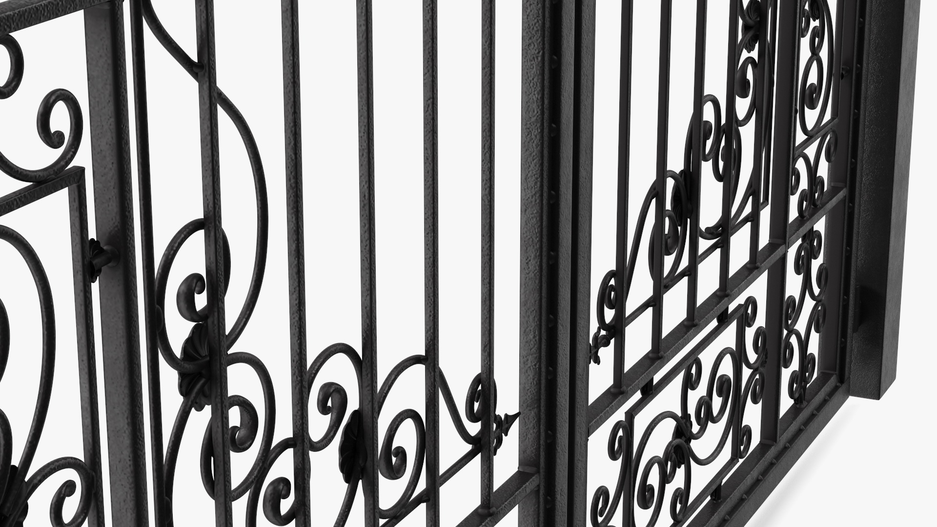 Vintage Ornate Iron Gate 3D model