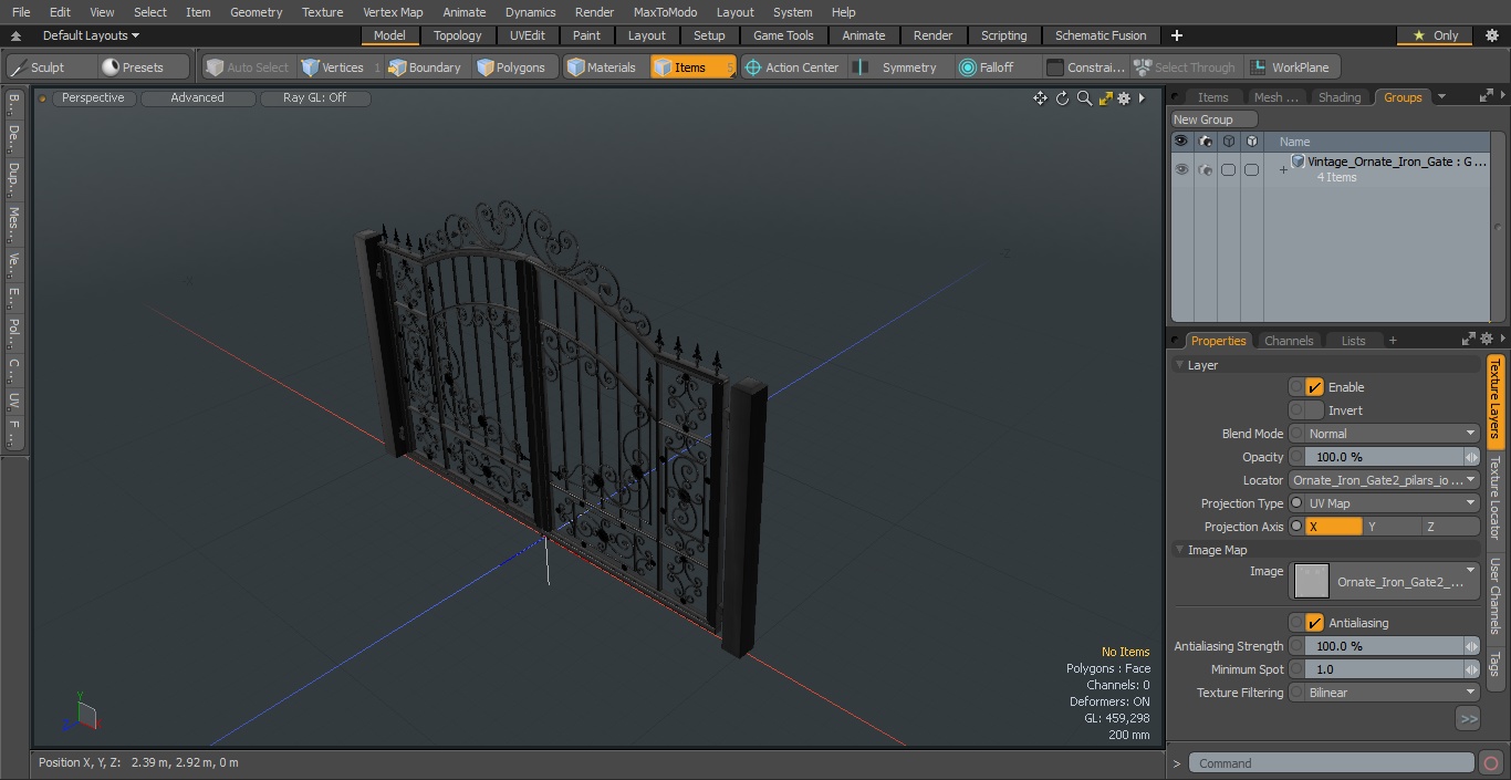 Vintage Ornate Iron Gate 3D model