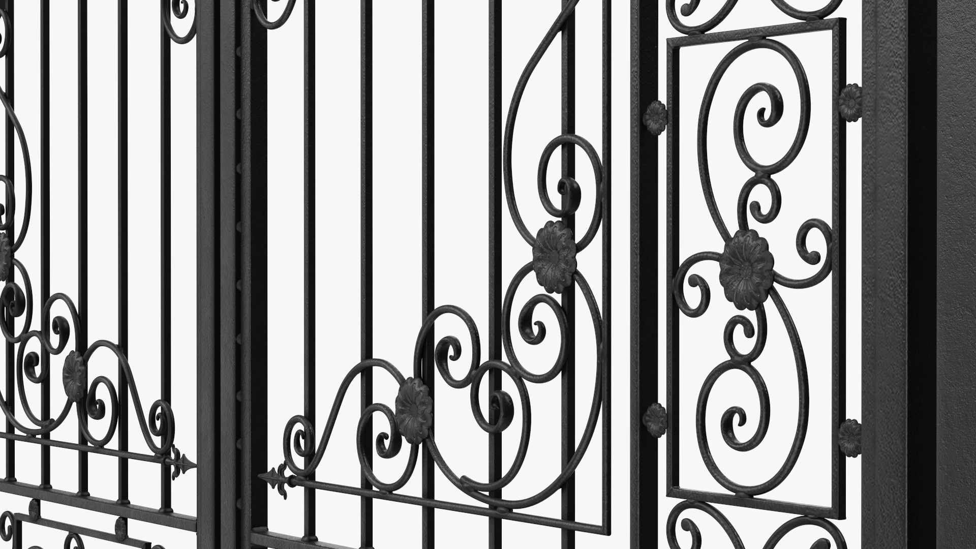 Vintage Ornate Iron Gate 3D model