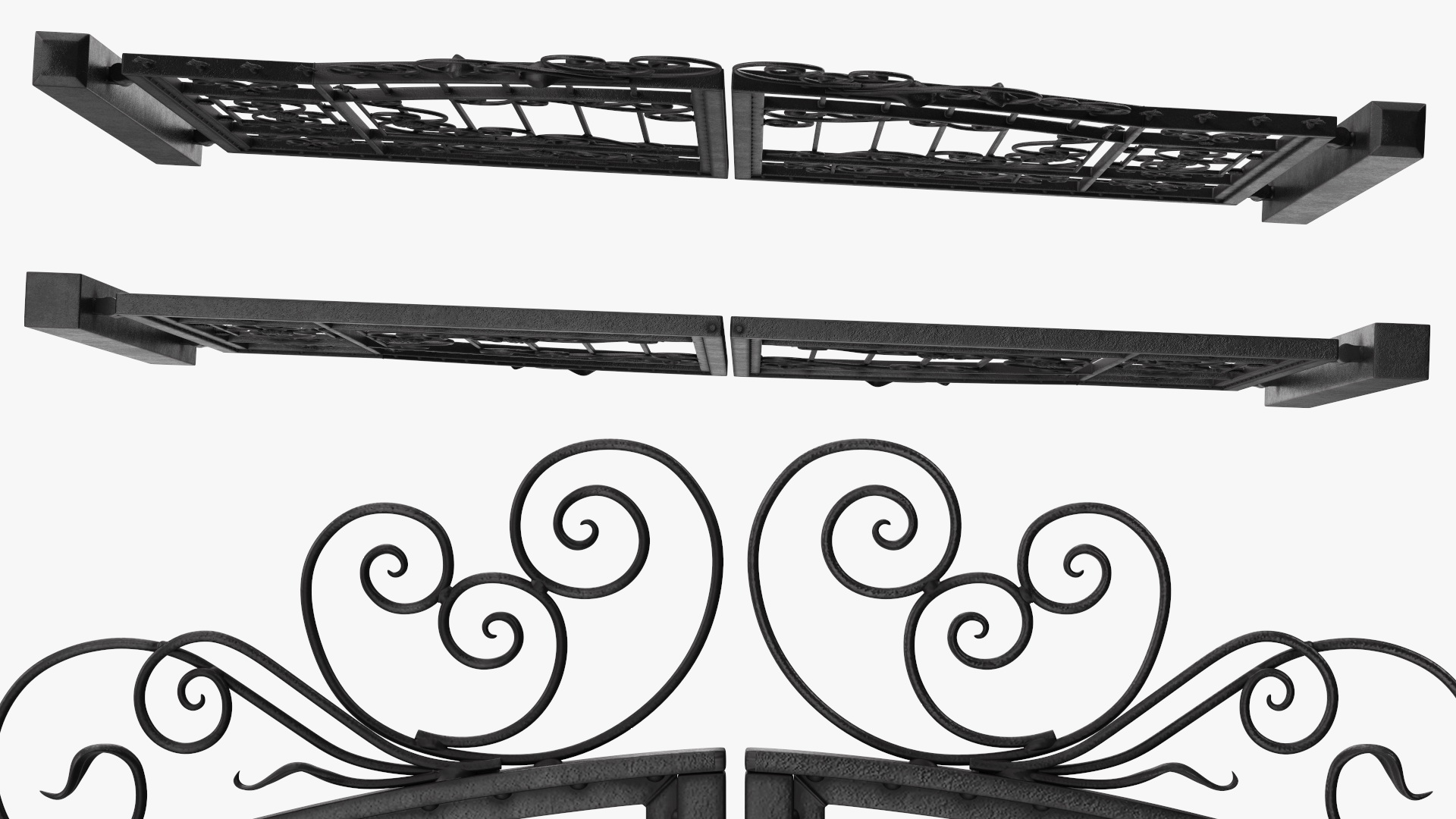 Vintage Ornate Iron Gate 3D model