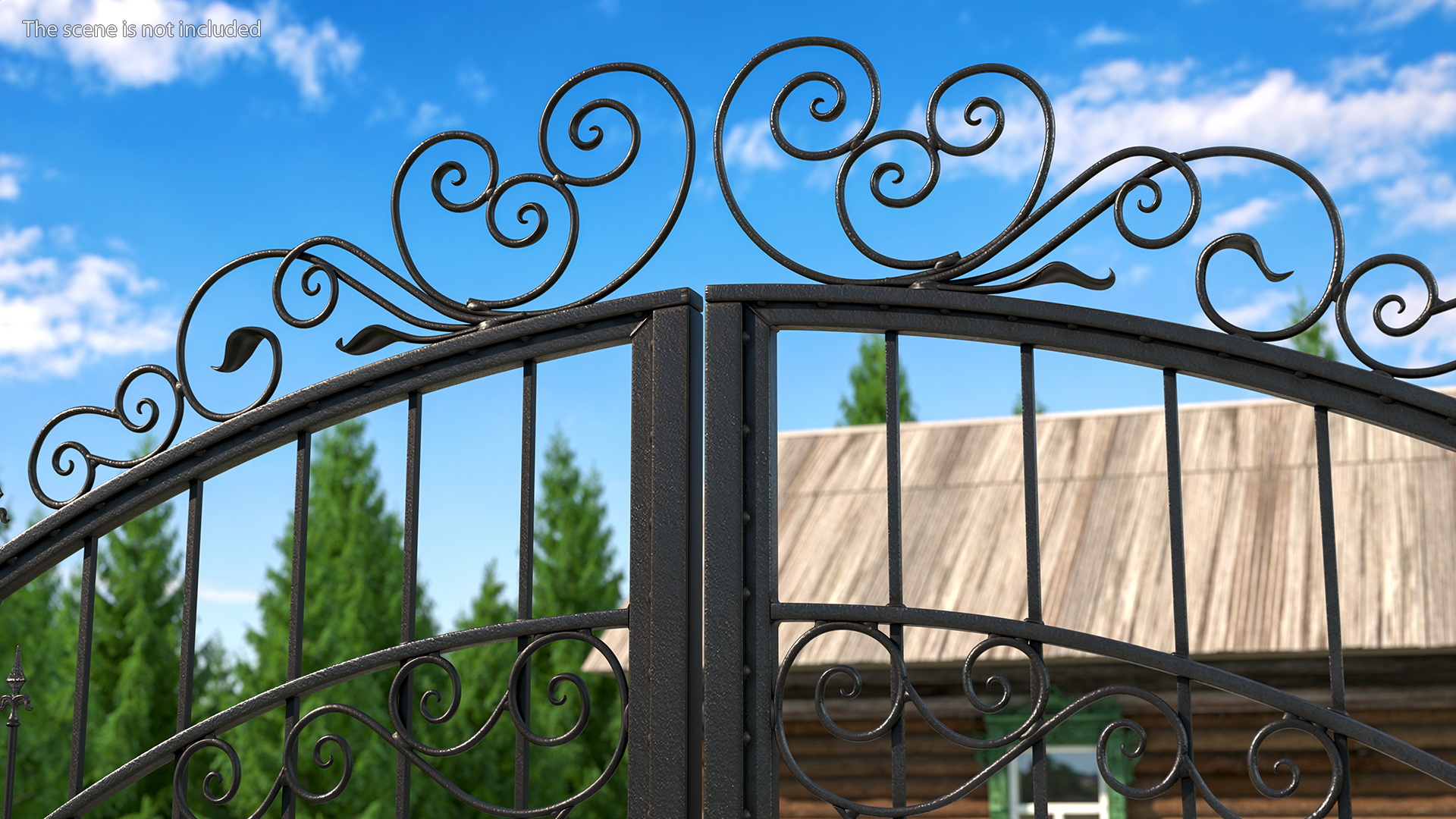 Vintage Ornate Iron Gate 3D model