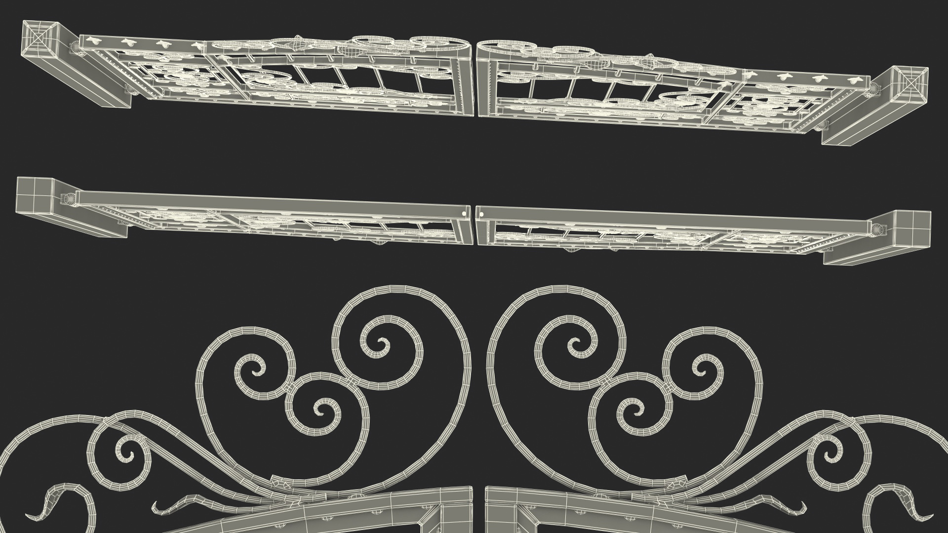 Vintage Ornate Iron Gate 3D model