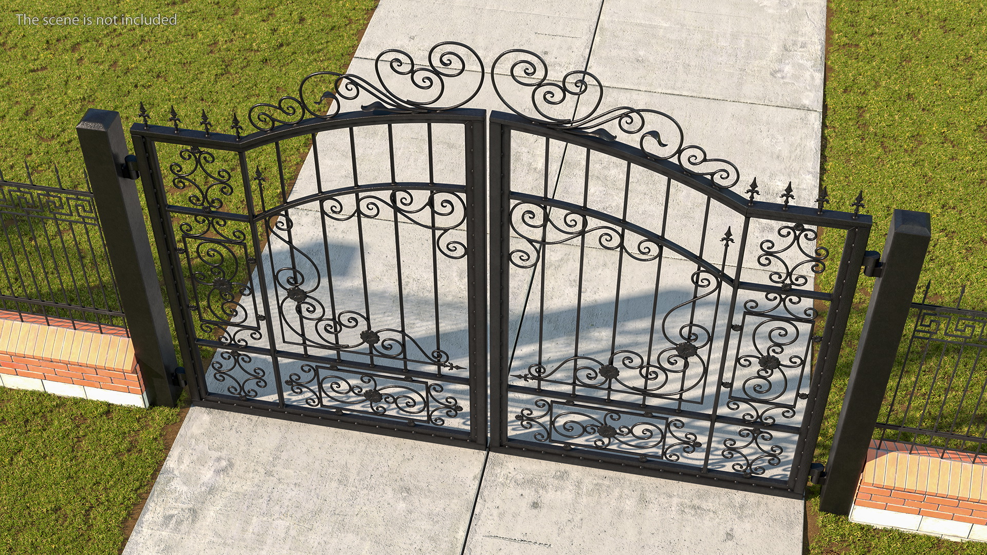 Vintage Ornate Iron Gate 3D model