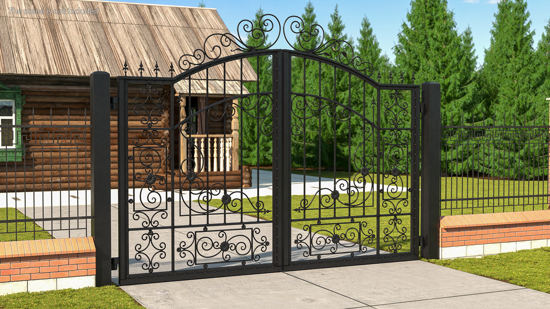 Vintage Ornate Iron Gate 3D model