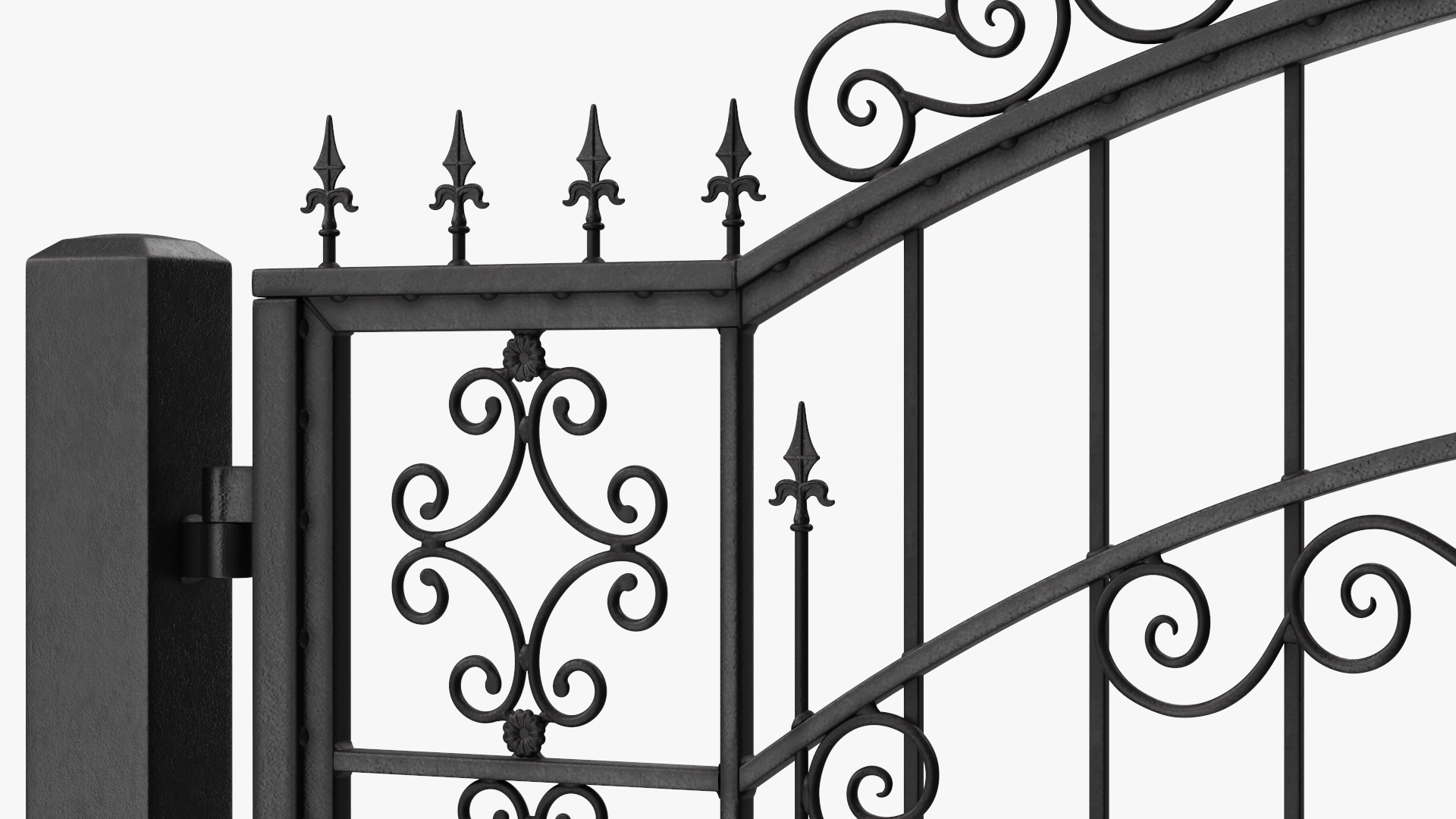 Vintage Ornate Iron Gate 3D model