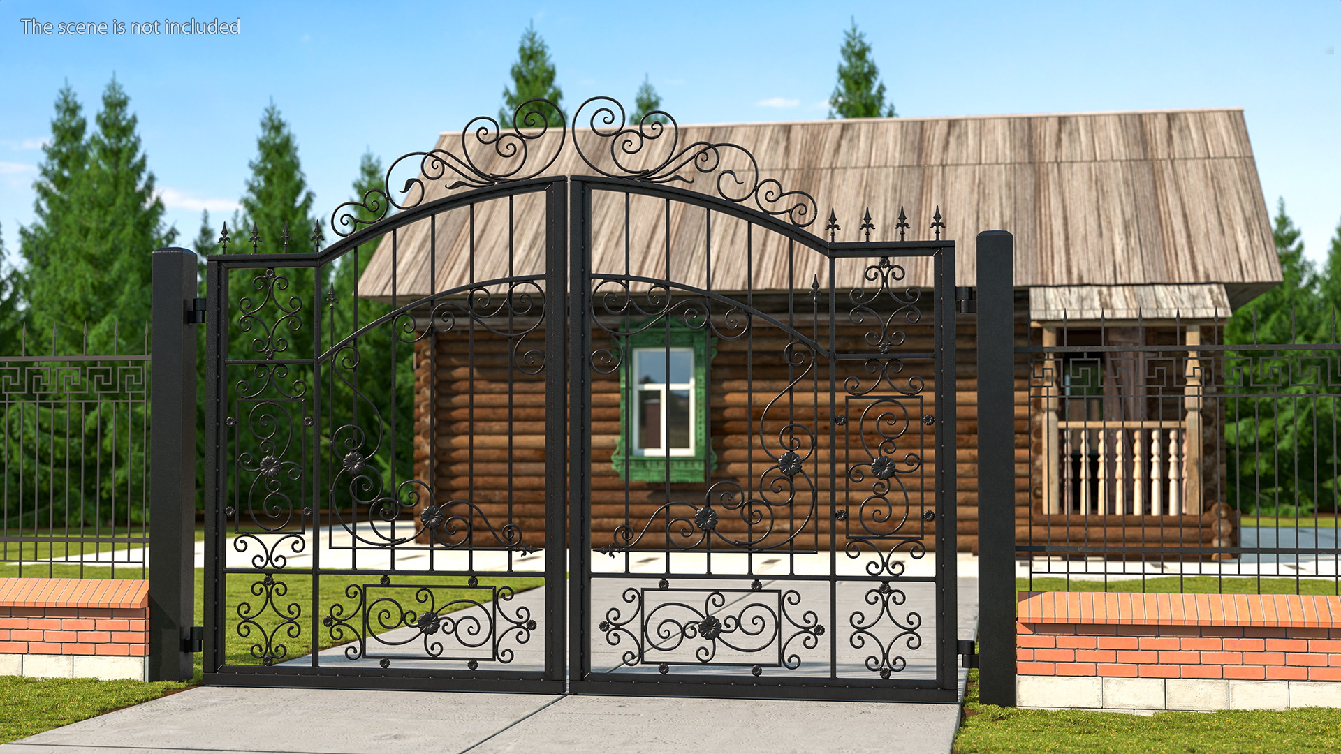 Vintage Ornate Iron Gate 3D model