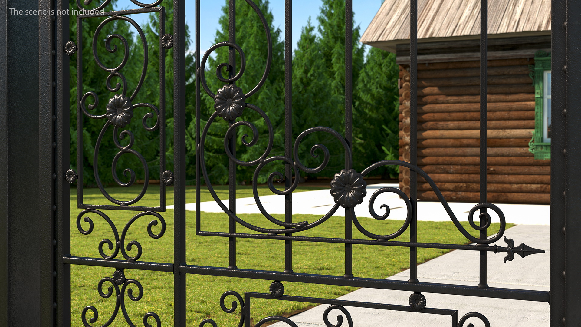 Vintage Ornate Iron Gate 3D model