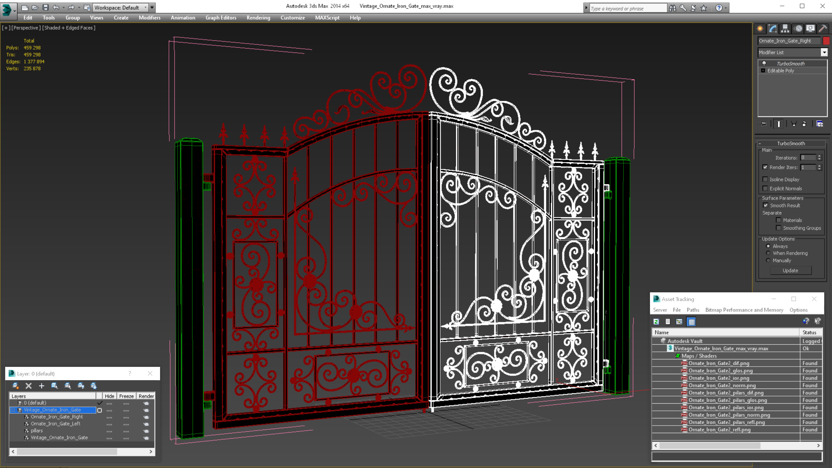 Vintage Ornate Iron Gate 3D model