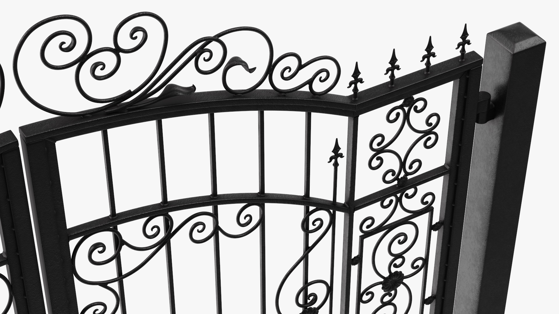 Vintage Ornate Iron Gate 3D model