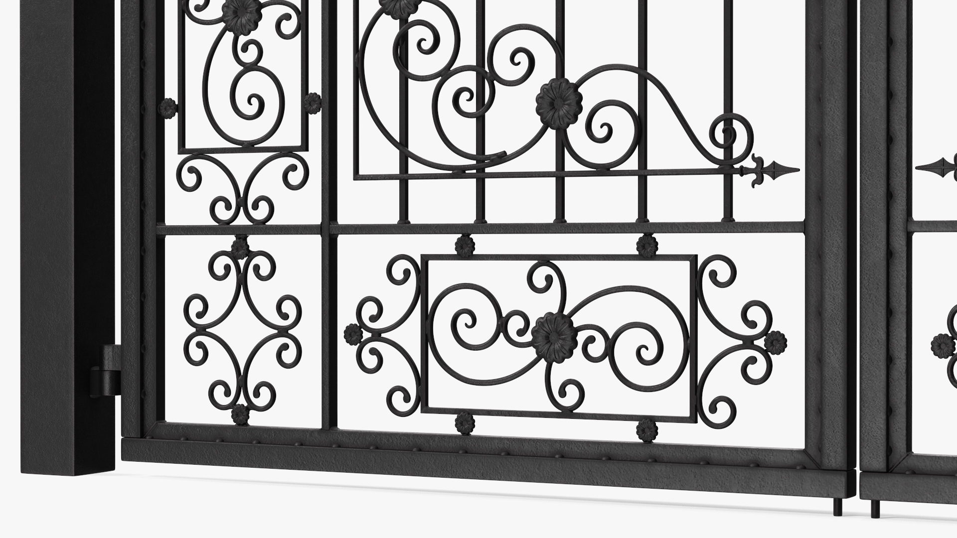 Vintage Ornate Iron Gate 3D model