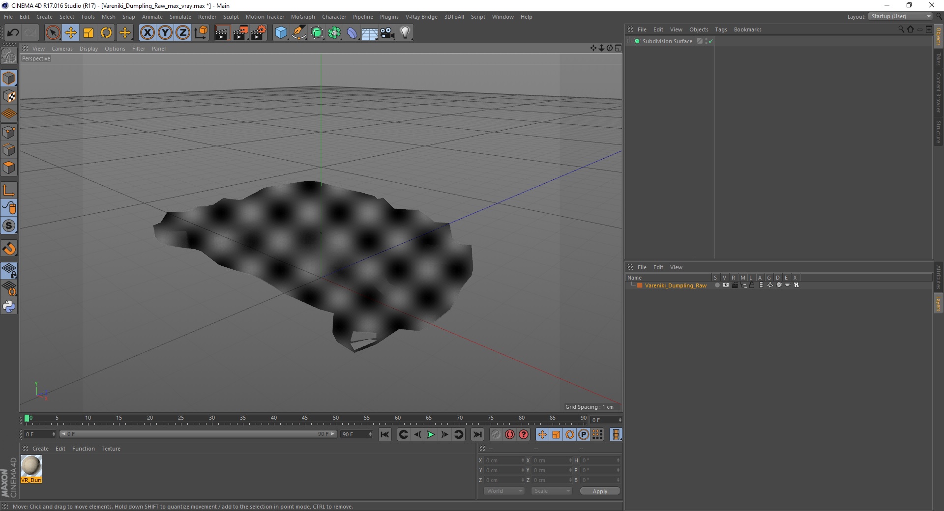 3D Vareniki Dumpling Raw