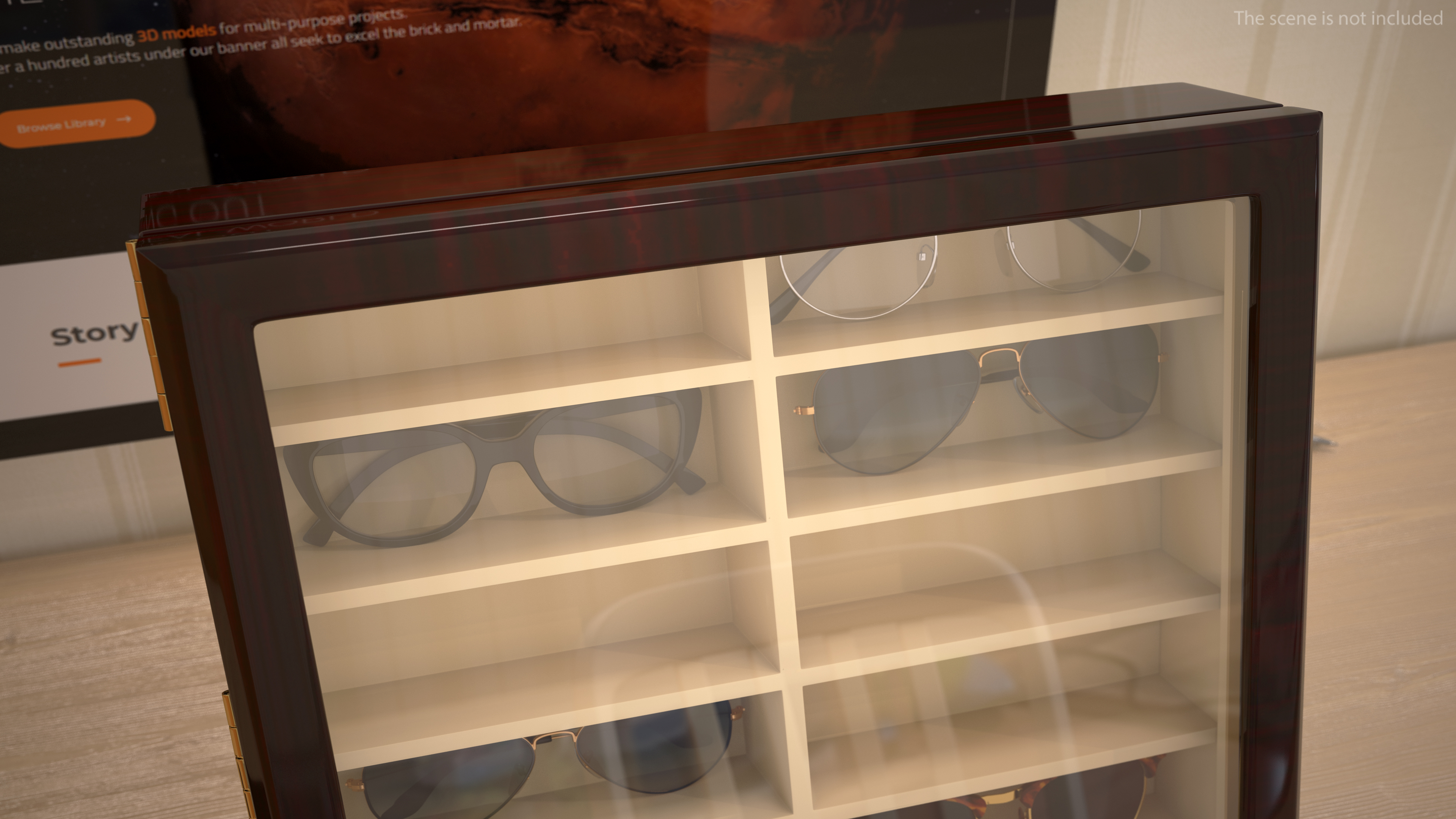 Glasses on Ebony Stand 3D