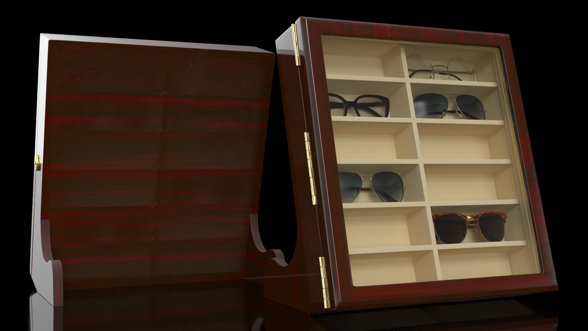Glasses on Ebony Stand 3D