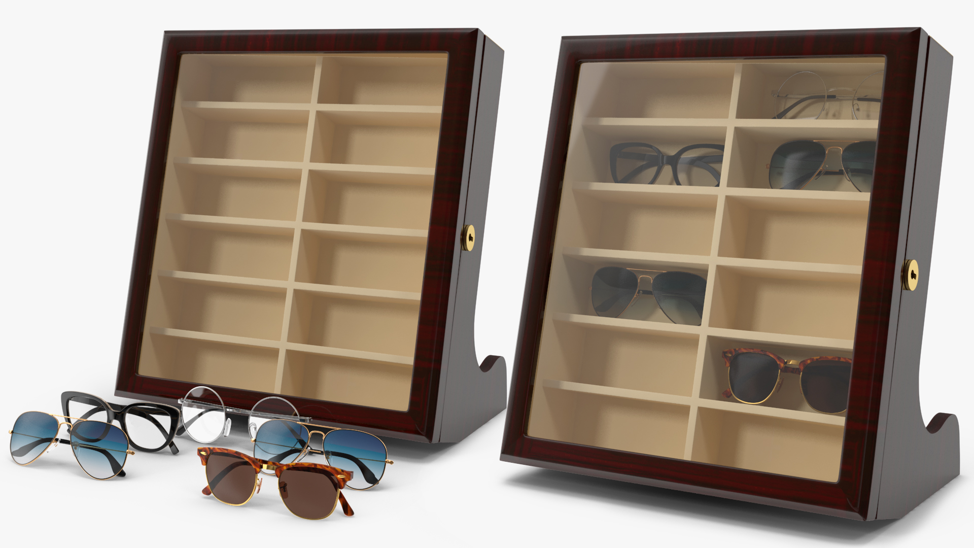 Glasses on Ebony Stand 3D