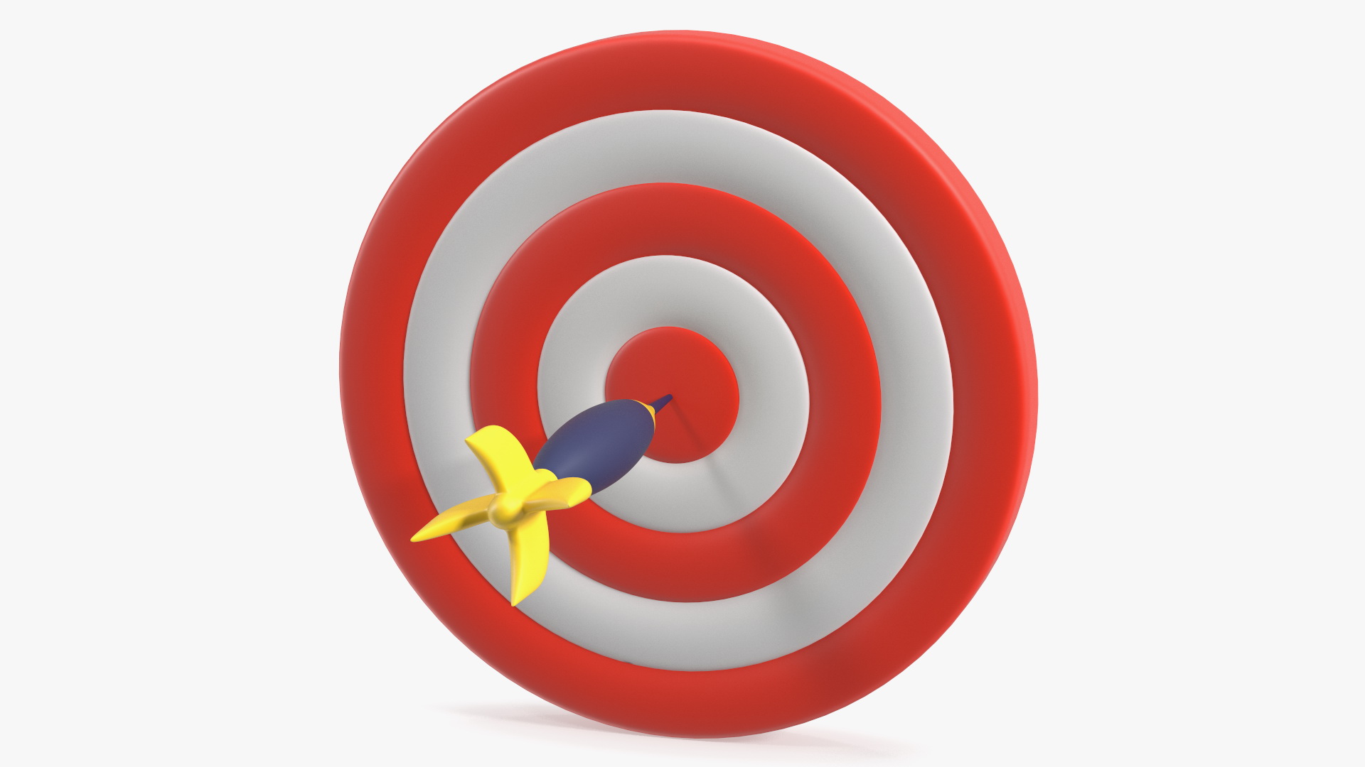 3D Darts Hitting Red Target Stylized Icon model