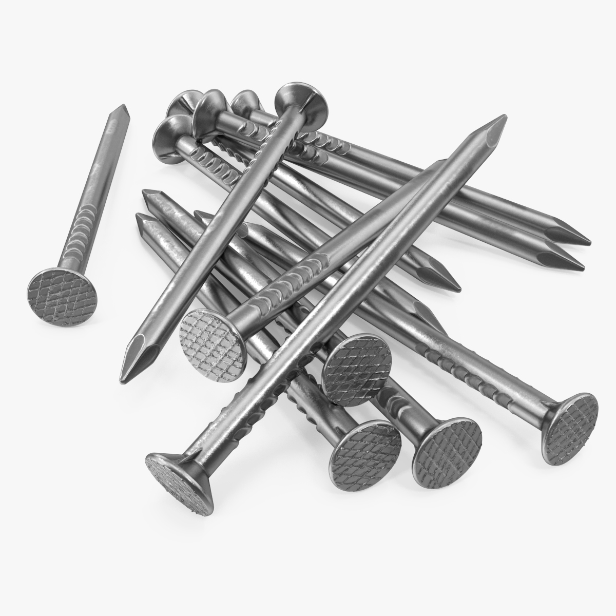 Heap of Metal Steel Nails, view 3