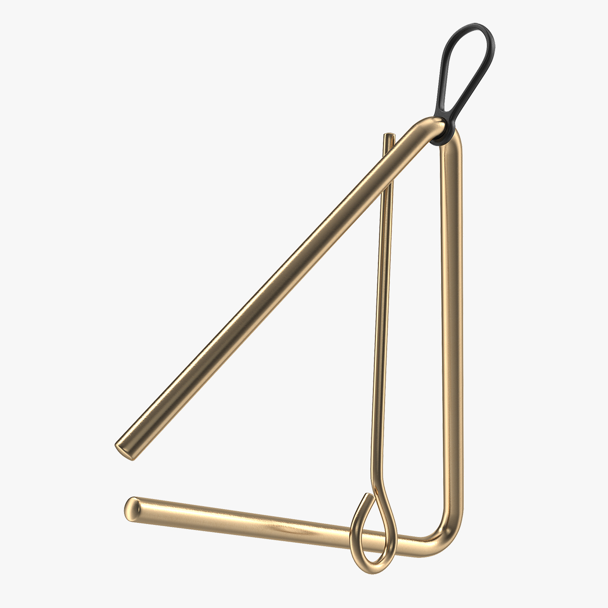 Bronze Musical Triangle 3D Model, view 3