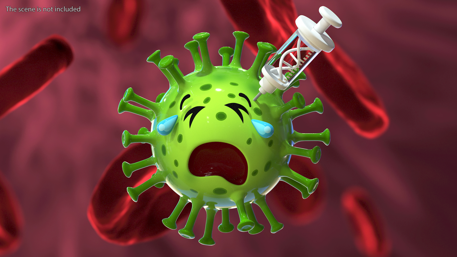 3D model Covid Emoji Injected