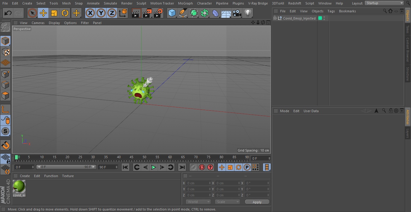 3D model Covid Emoji Injected