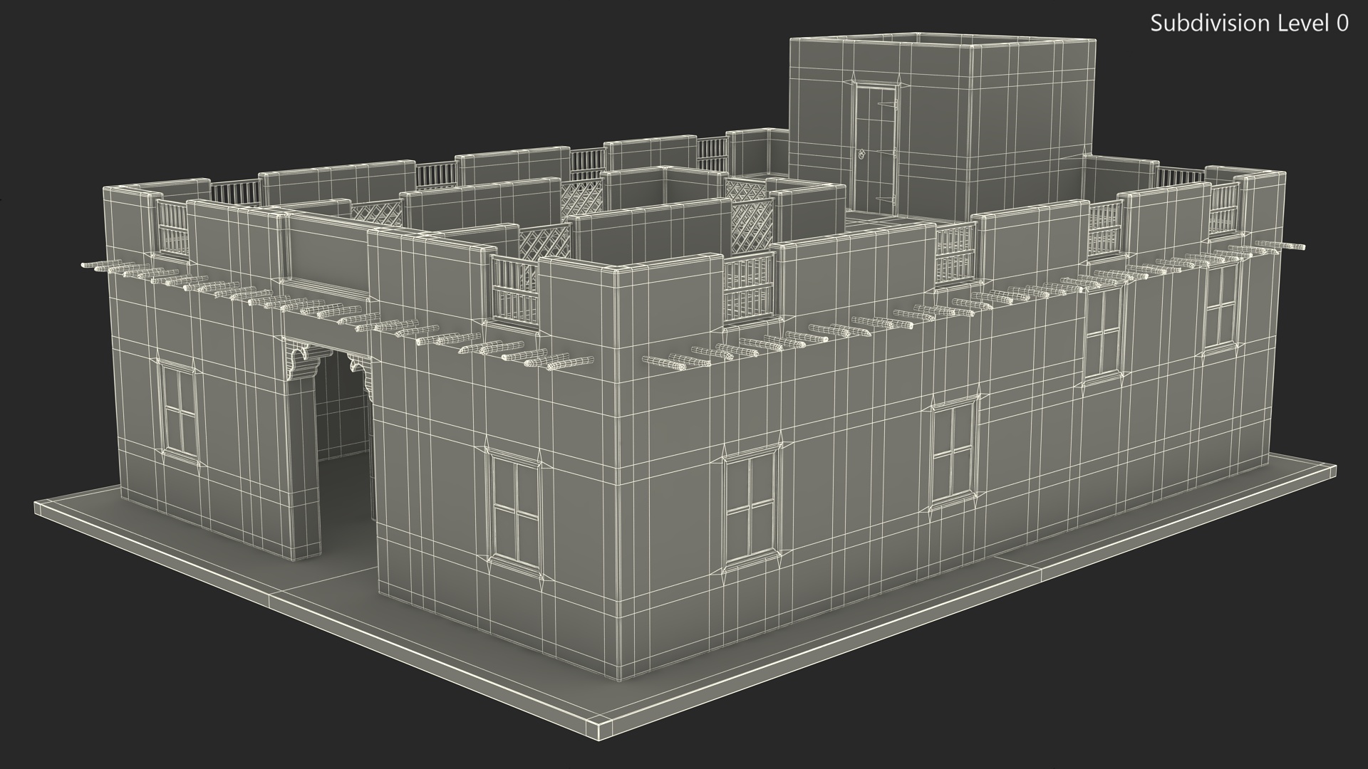 Arab House with a Courtyard 3D