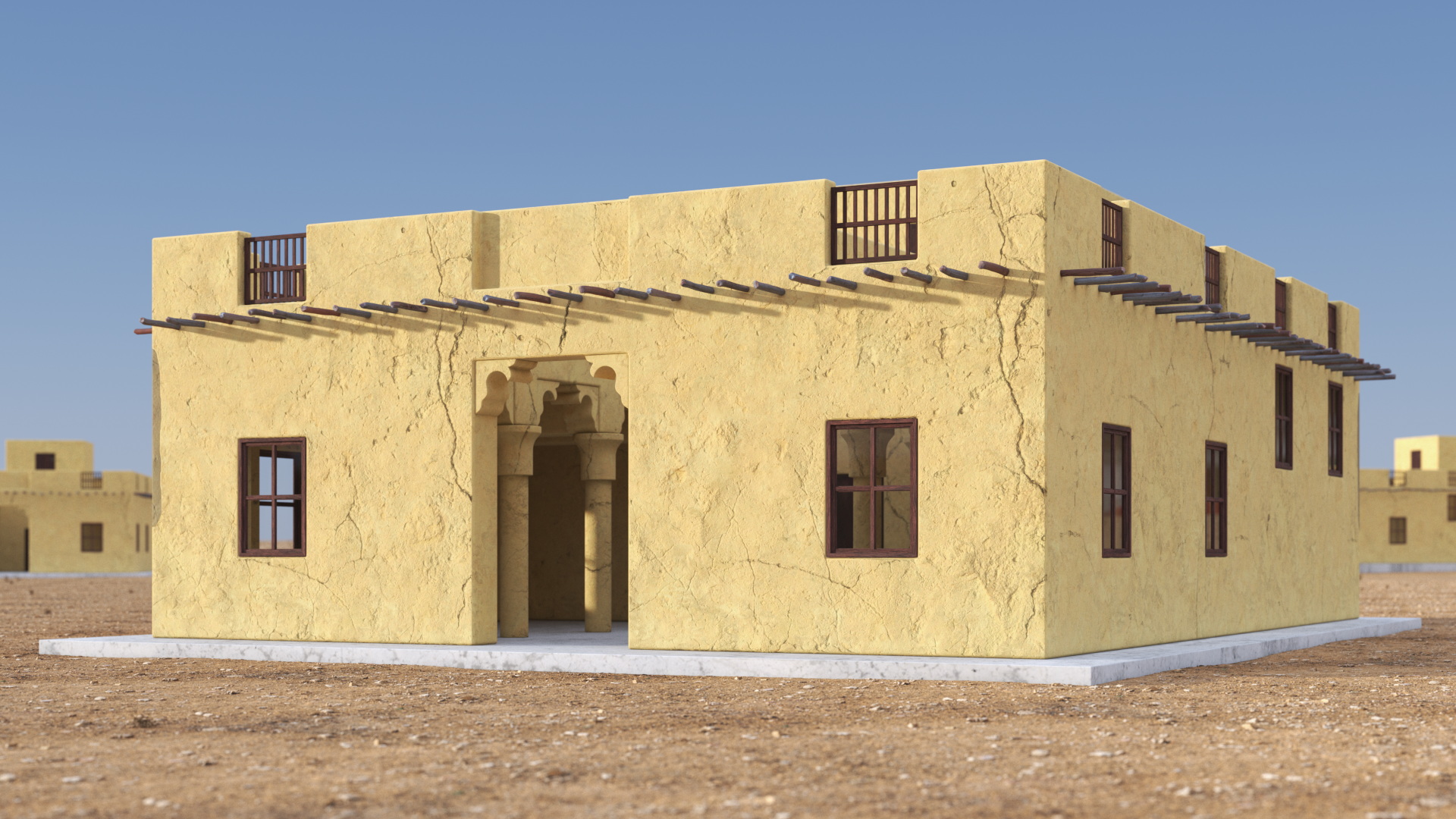 Arab House with a Courtyard 3D
