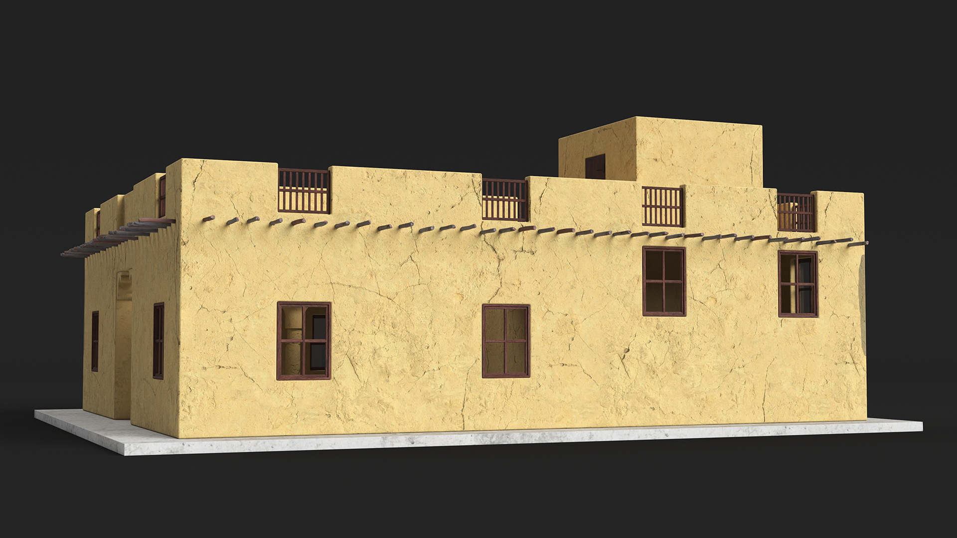 Arab House with a Courtyard 3D