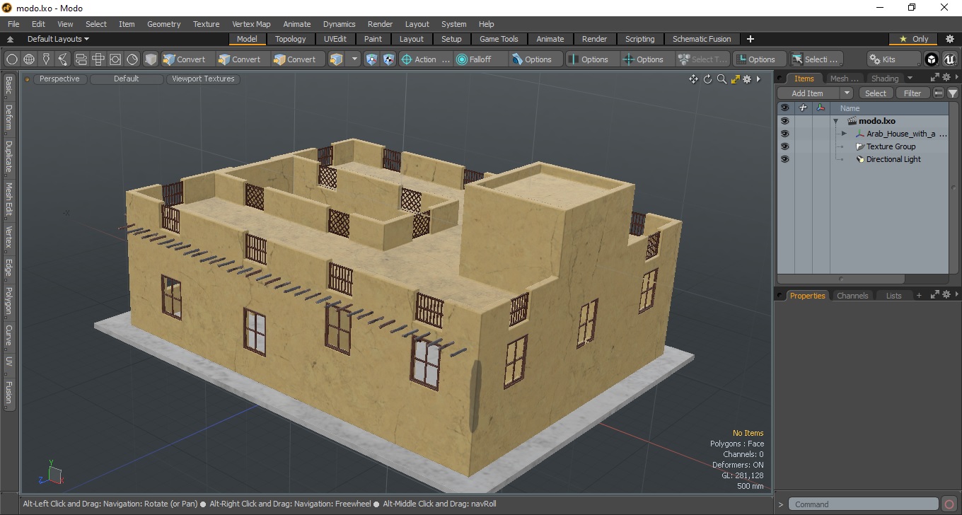 Arab House with a Courtyard 3D