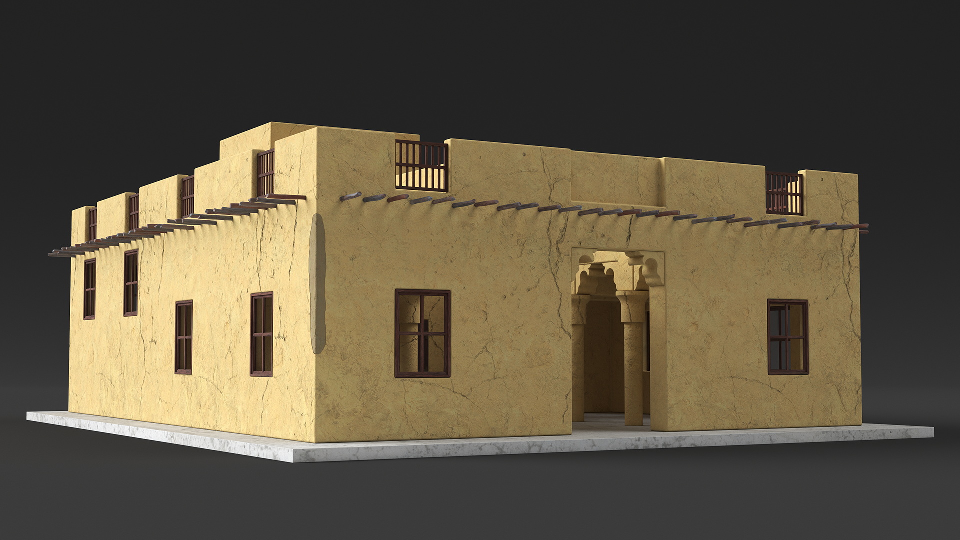 Arab House with a Courtyard 3D