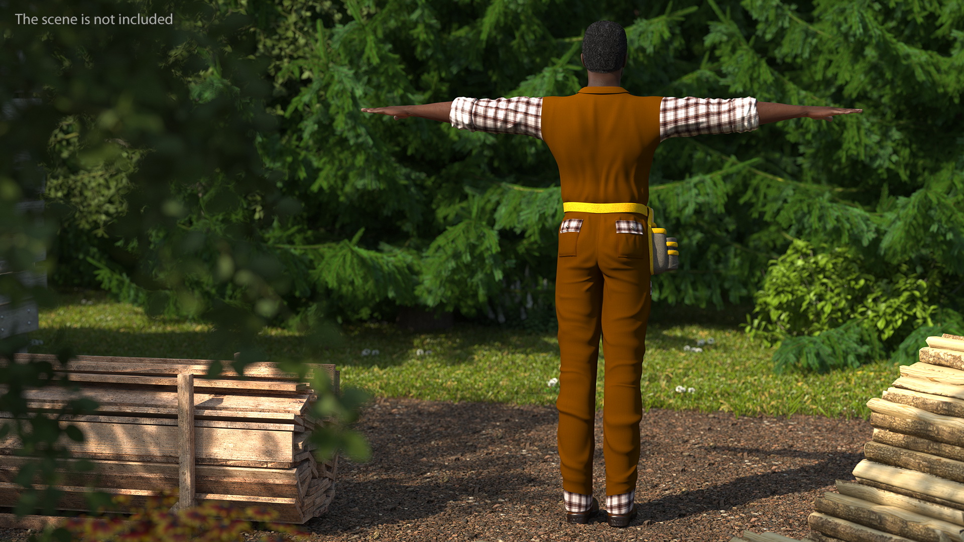 3D model Afro American Carpenter T Pose