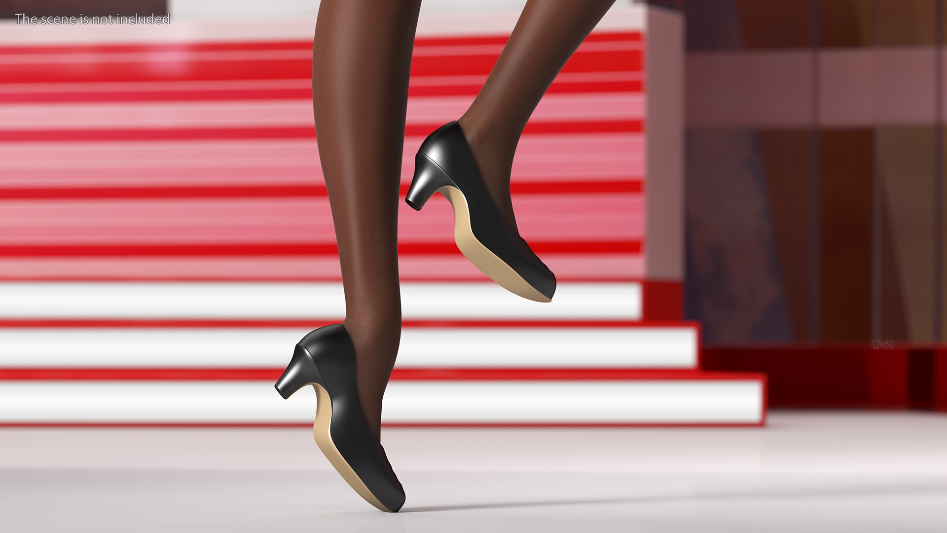 3D Black Teenage Girl in School Uniform