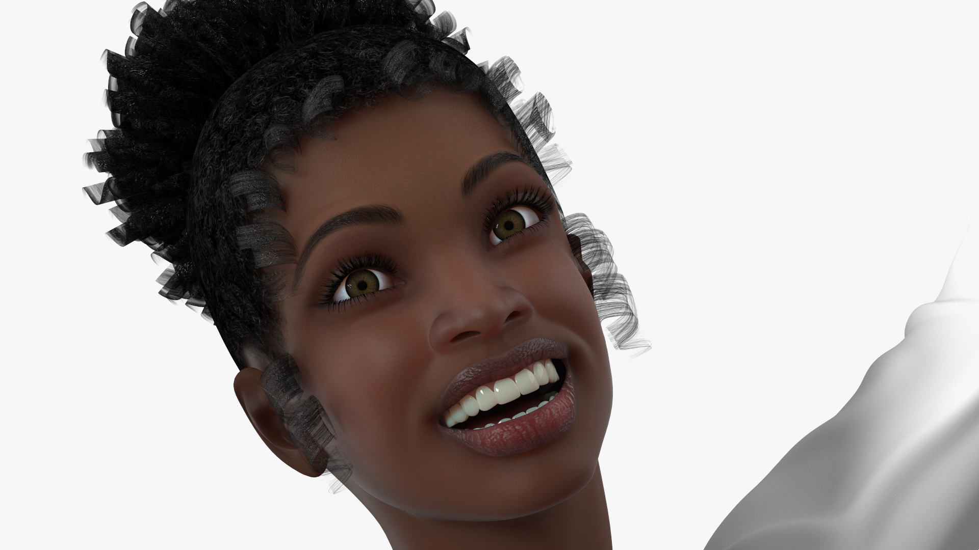 3D Black Teenage Girl in School Uniform