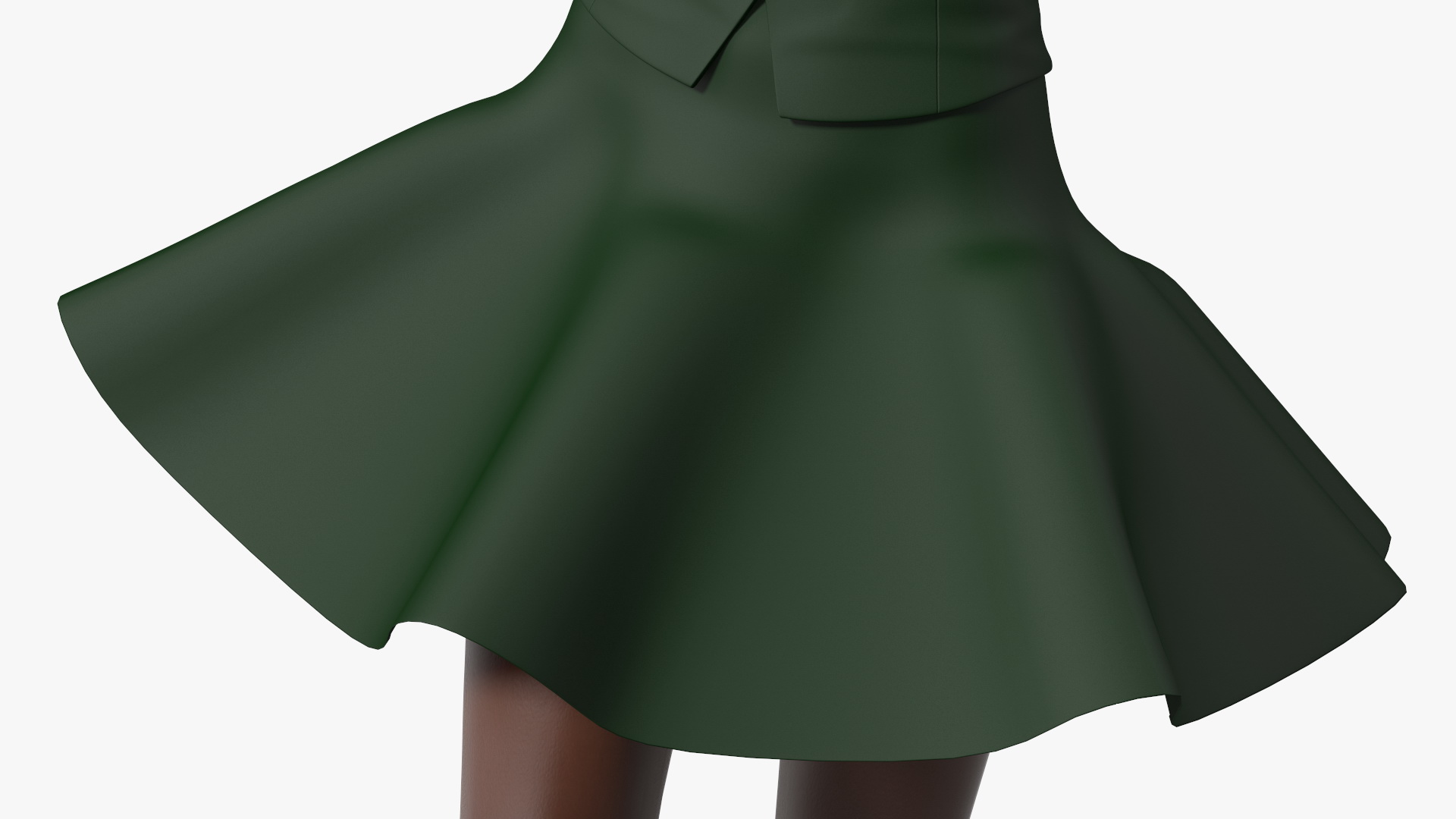 3D Black Teenage Girl in School Uniform
