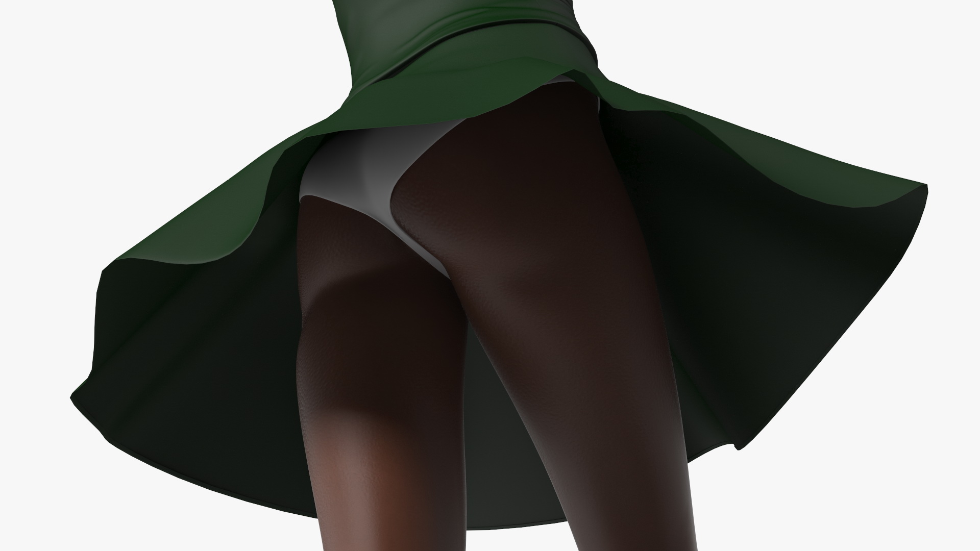 3D Black Teenage Girl in School Uniform