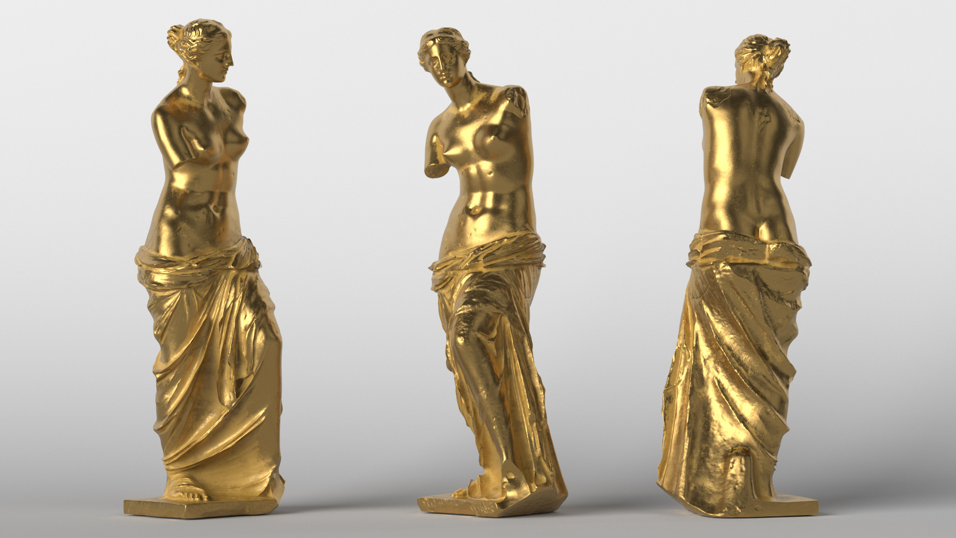 3D model Statue of Venus de Milo Gilded