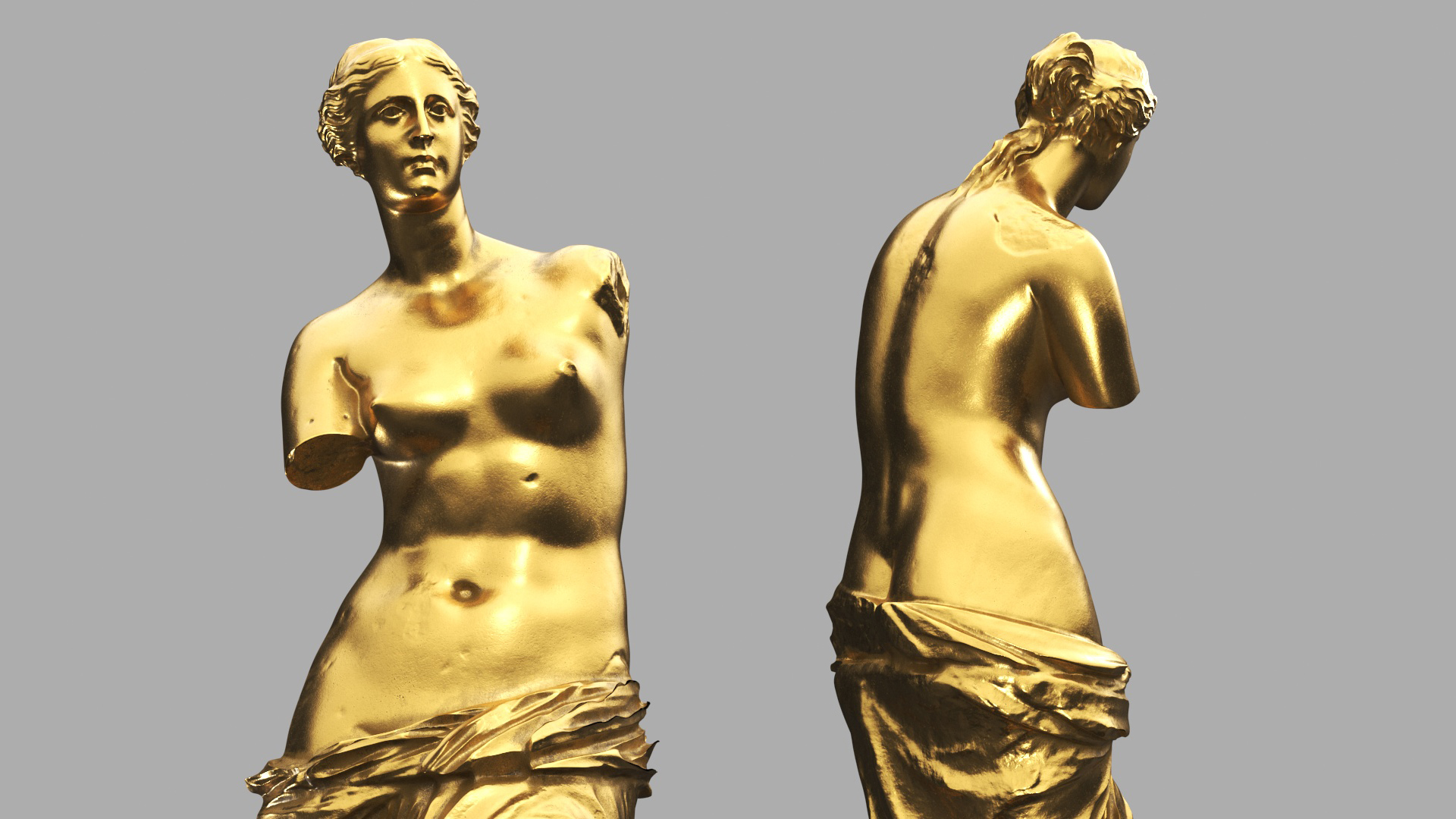 3D model Statue of Venus de Milo Gilded
