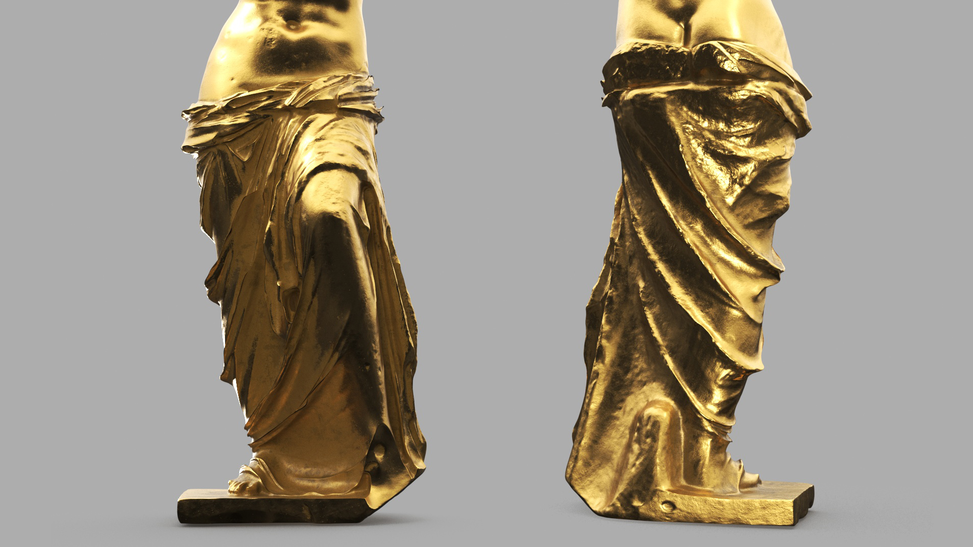3D model Statue of Venus de Milo Gilded