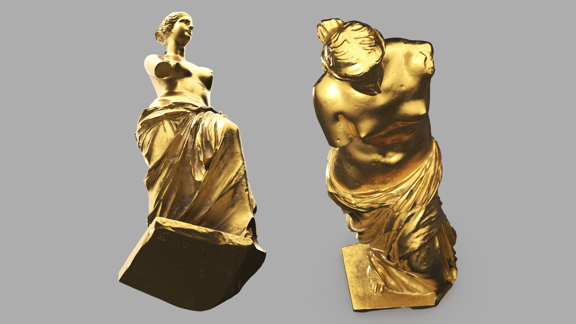 3D model Statue of Venus de Milo Gilded