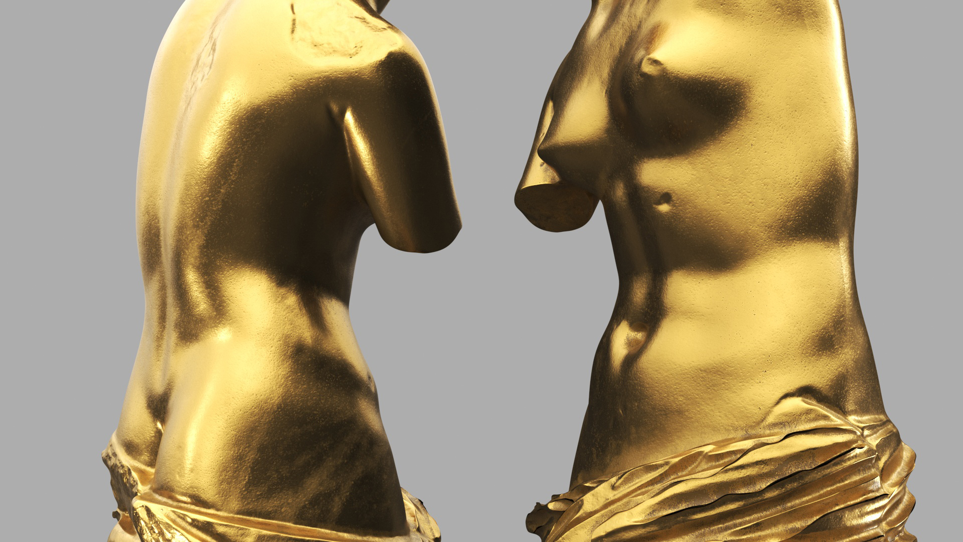 3D model Statue of Venus de Milo Gilded