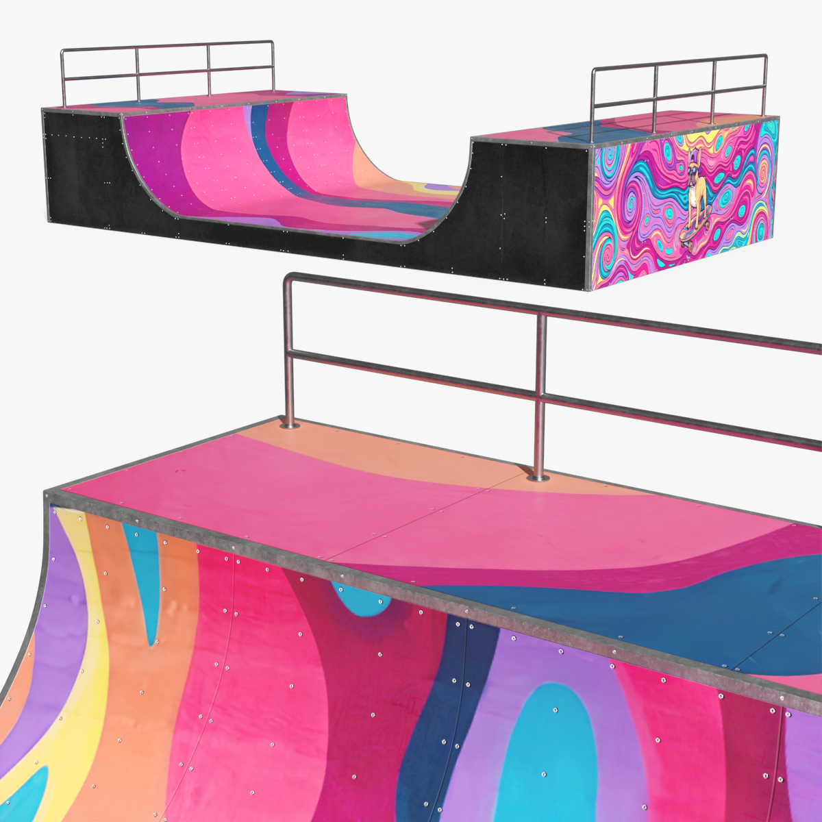 Halfpipe Ramp 3D model preview
