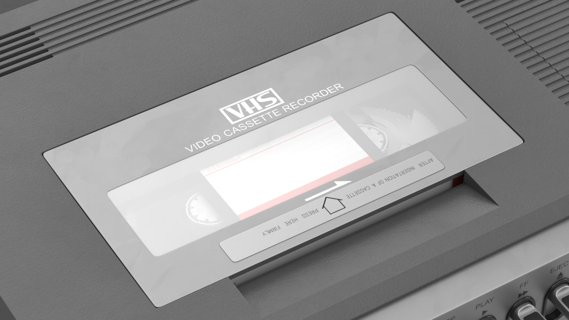 VHS Player JVC HR-3330TR Lights On 3D model