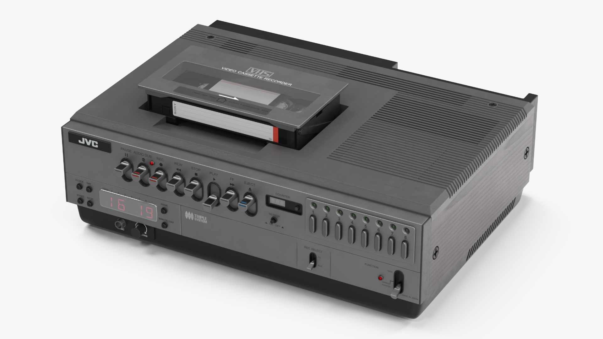 VHS Player JVC HR-3330TR Lights On 3D model