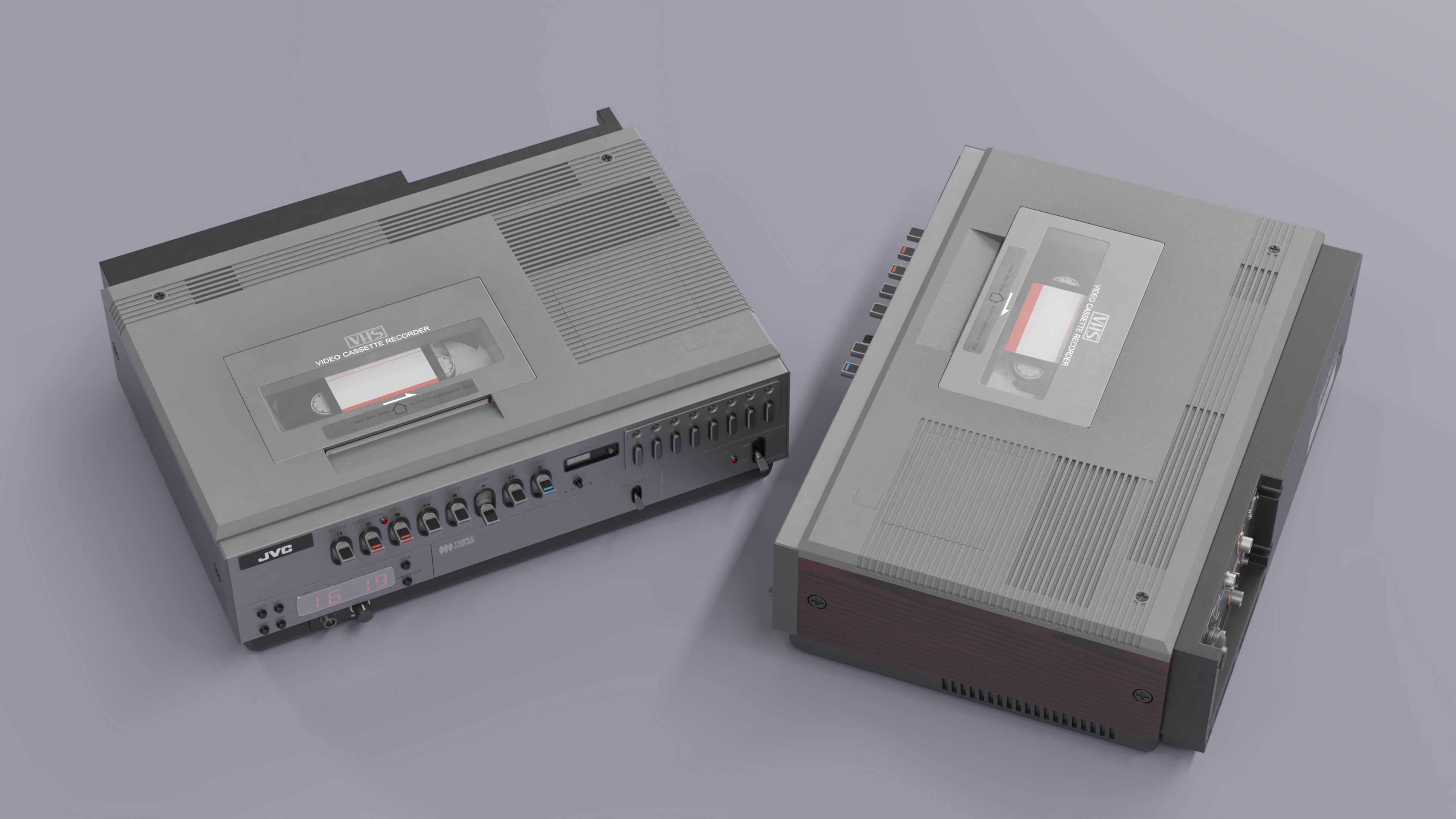 VHS Player JVC HR-3330TR Lights On 3D model