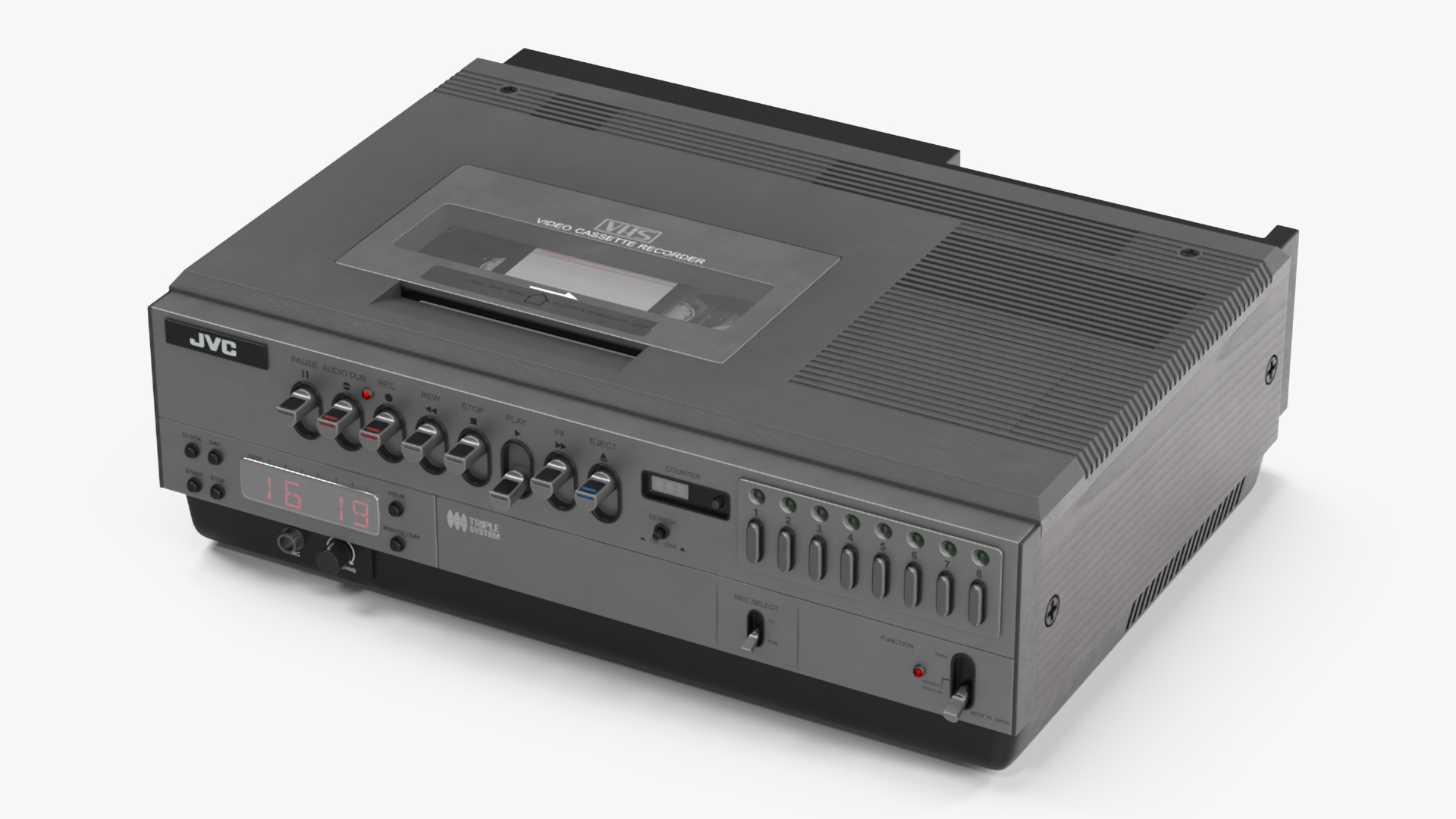 VHS Player JVC HR-3330TR Lights On 3D model