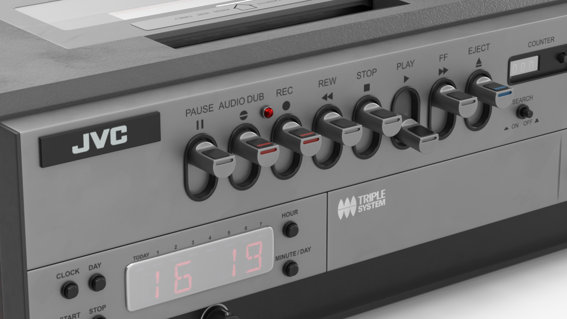 VHS Player JVC HR-3330TR Lights On 3D model