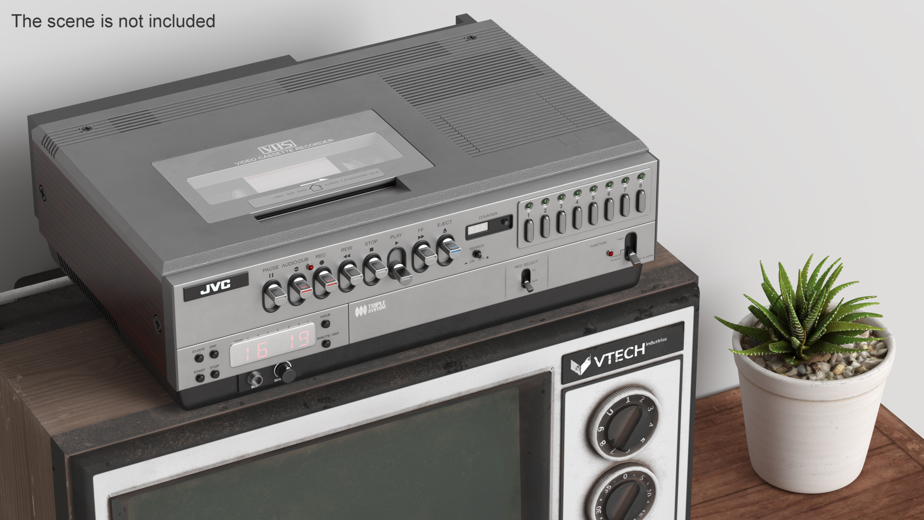VHS Player JVC HR-3330TR Lights On 3D model